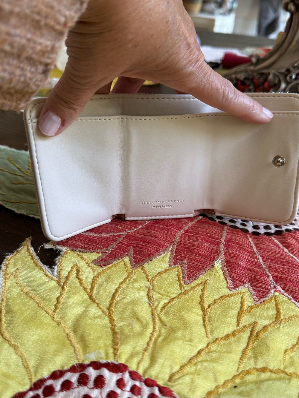 Stella McCartney Cream Woven-Edge Chain Small Wallet NWOT - Picture 9 of 13